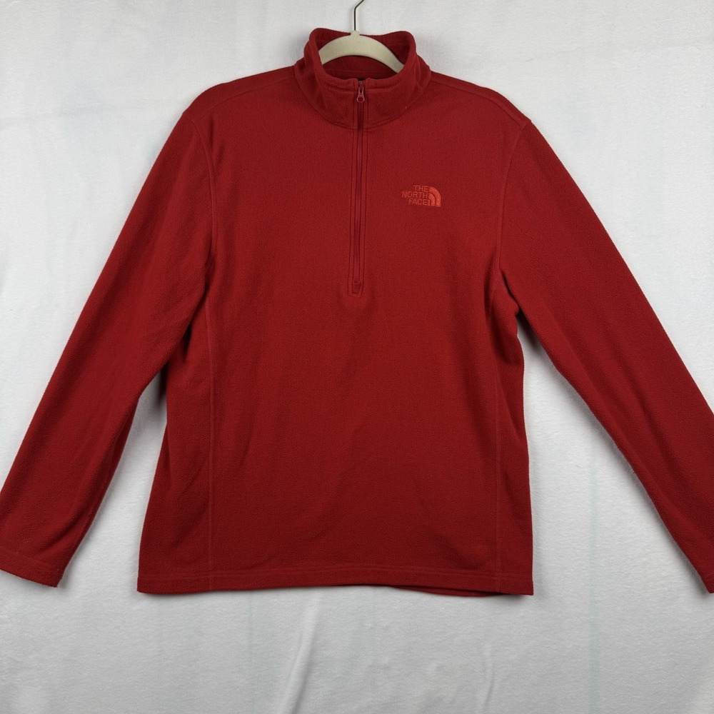 The North‎ Face 1/4 Zip Fleece Pullover Sweater Red Mens Medium M